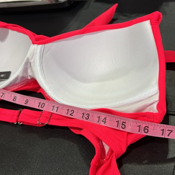 Tempt Me Sweetheart criss cross padded top w/tie back,ruched high waist bottoms - Picture 6 of 10